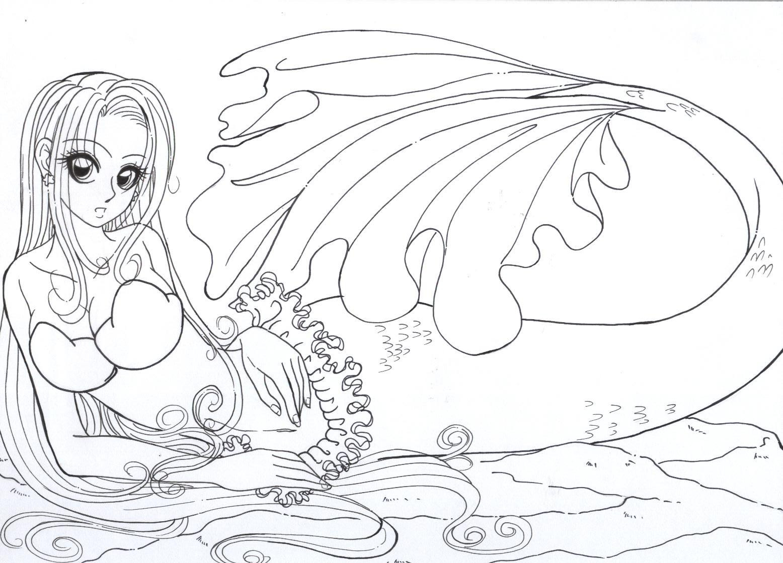 Anime Mermaid Coloring Pages
 Mermaid Colour me by resiove on DeviantArt