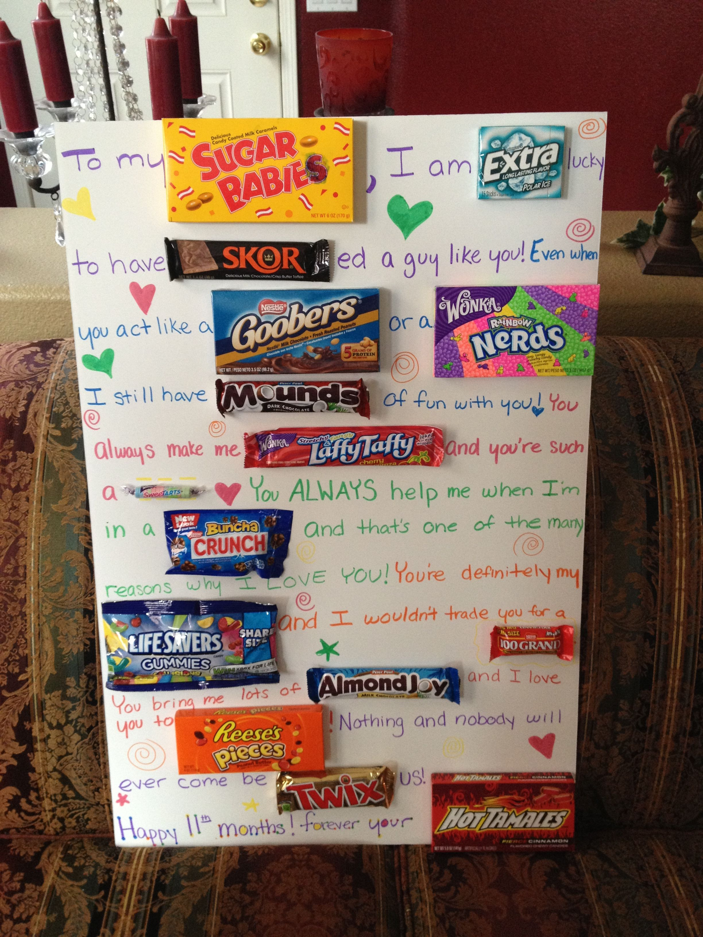 Anniversary Gift Ideas For Boyfriend
 That s so creative but you have to all that candy