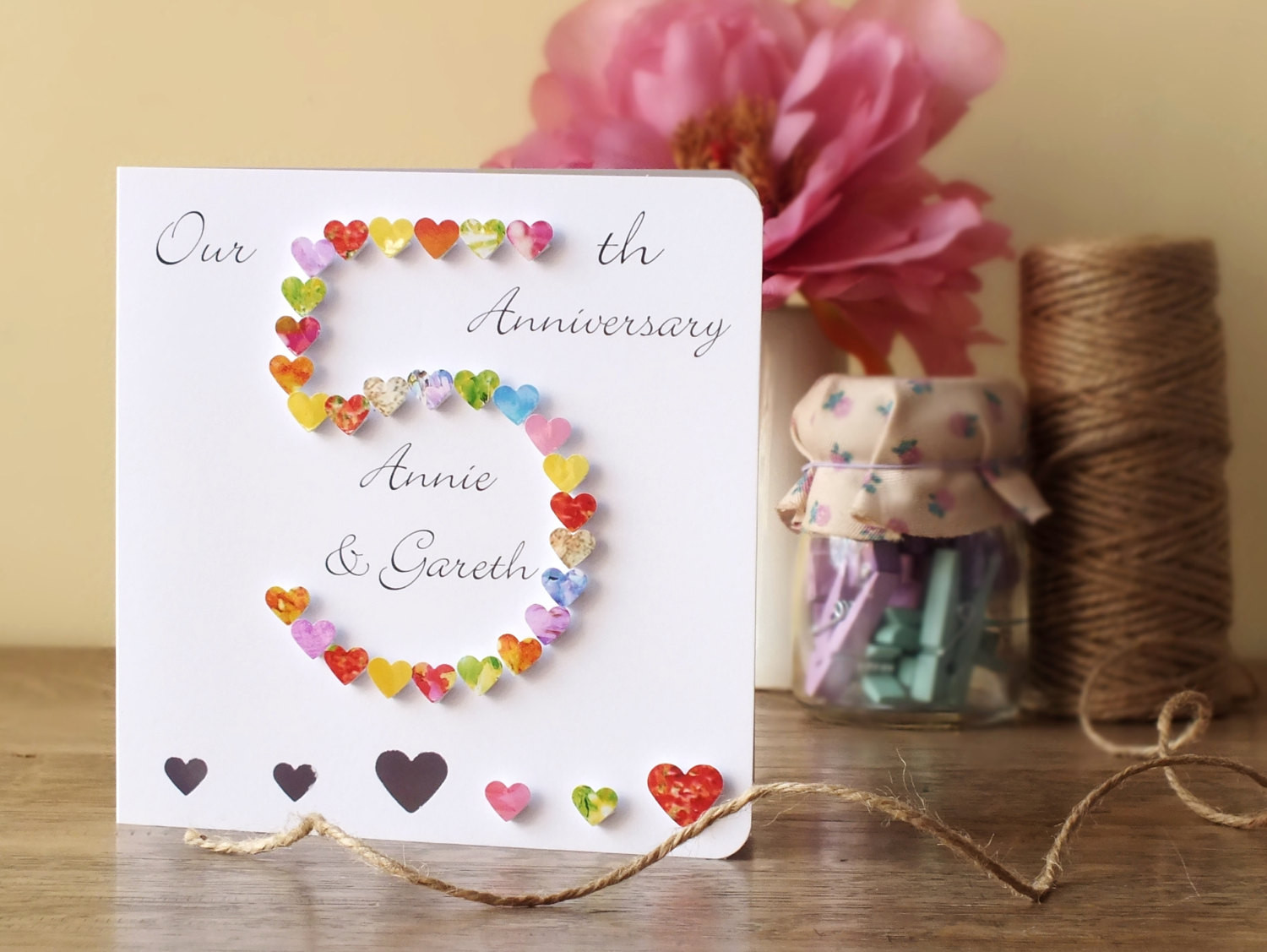 Anniversary Gift Ideas For Husband
 5th Wedding Anniversary Card Personalised 5th Anniversary