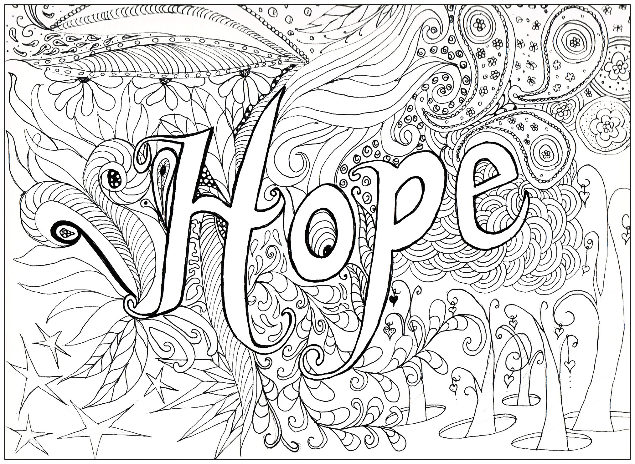 Anti Anxiety Coloring Book
 Hope Anti stress Adult Coloring Pages