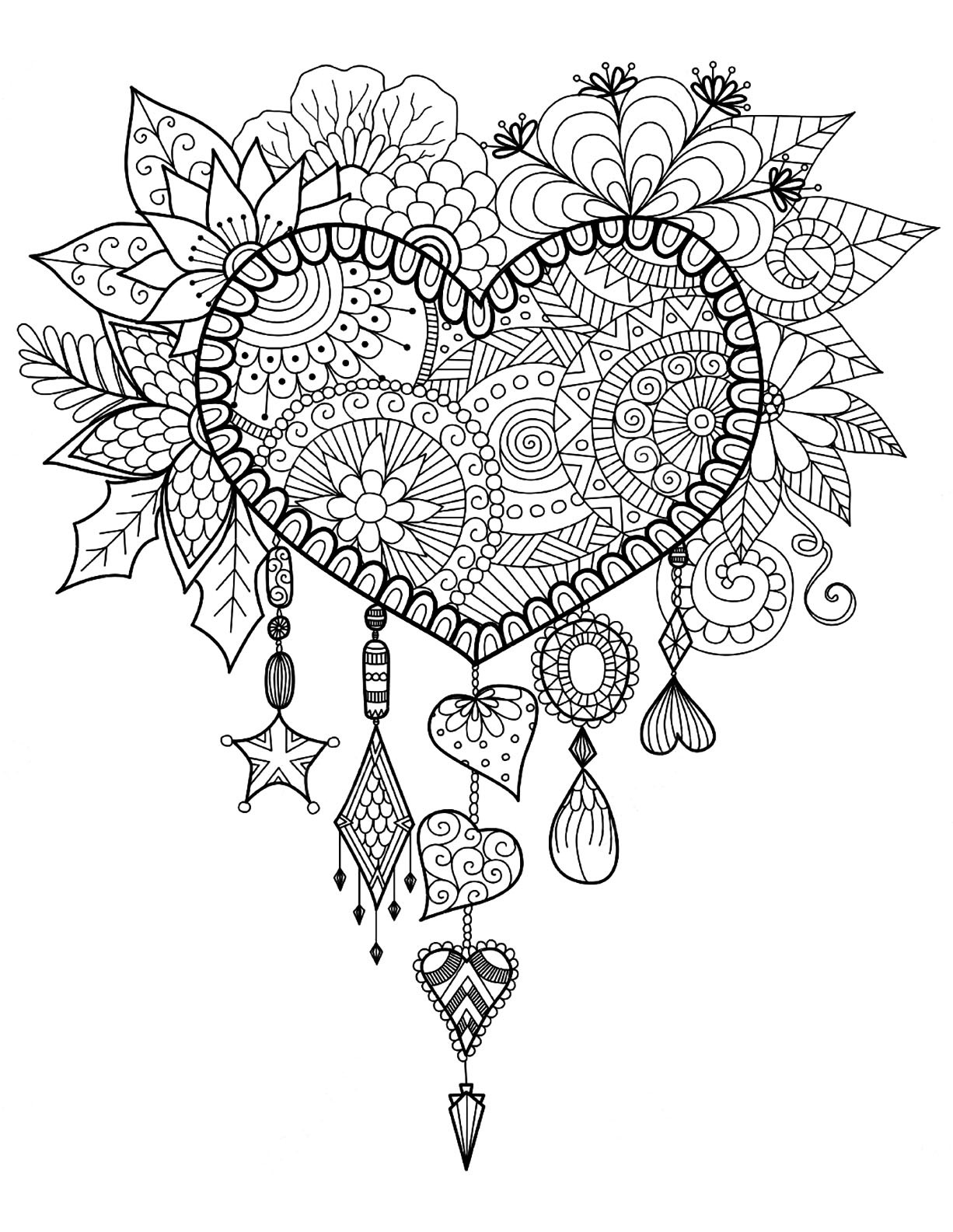 Anti Anxiety Coloring Book
 Heart dreamcatcher