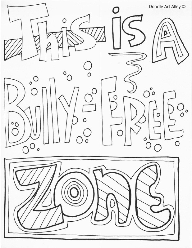Anti Bullying Coloring Sheets For Girls
 No Bullying Coloring Pages Classroom Doodles