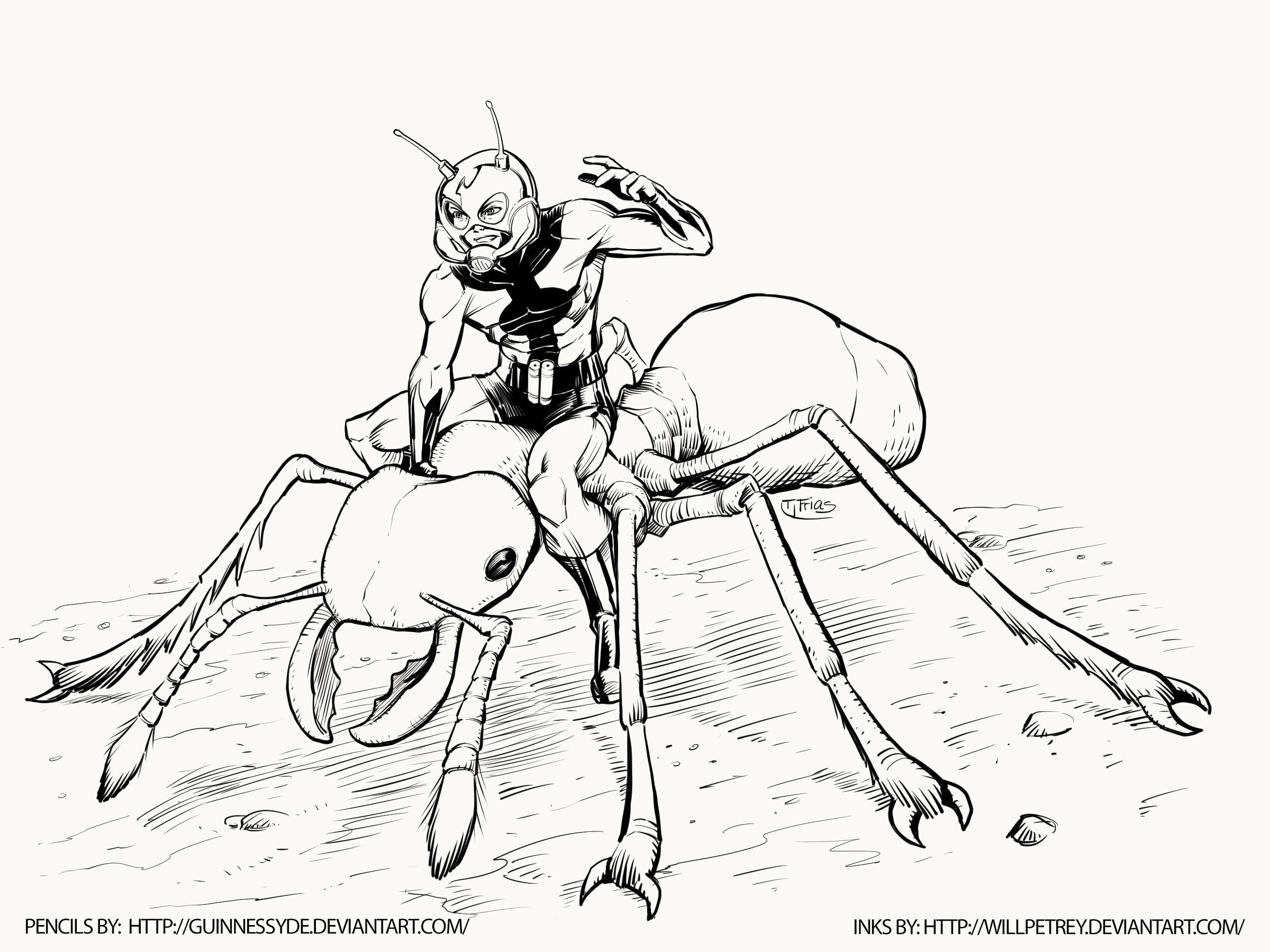 Antman Coloring Pages
 Ant Man by guinnessyde Inks WillPetrey by WillPetrey on