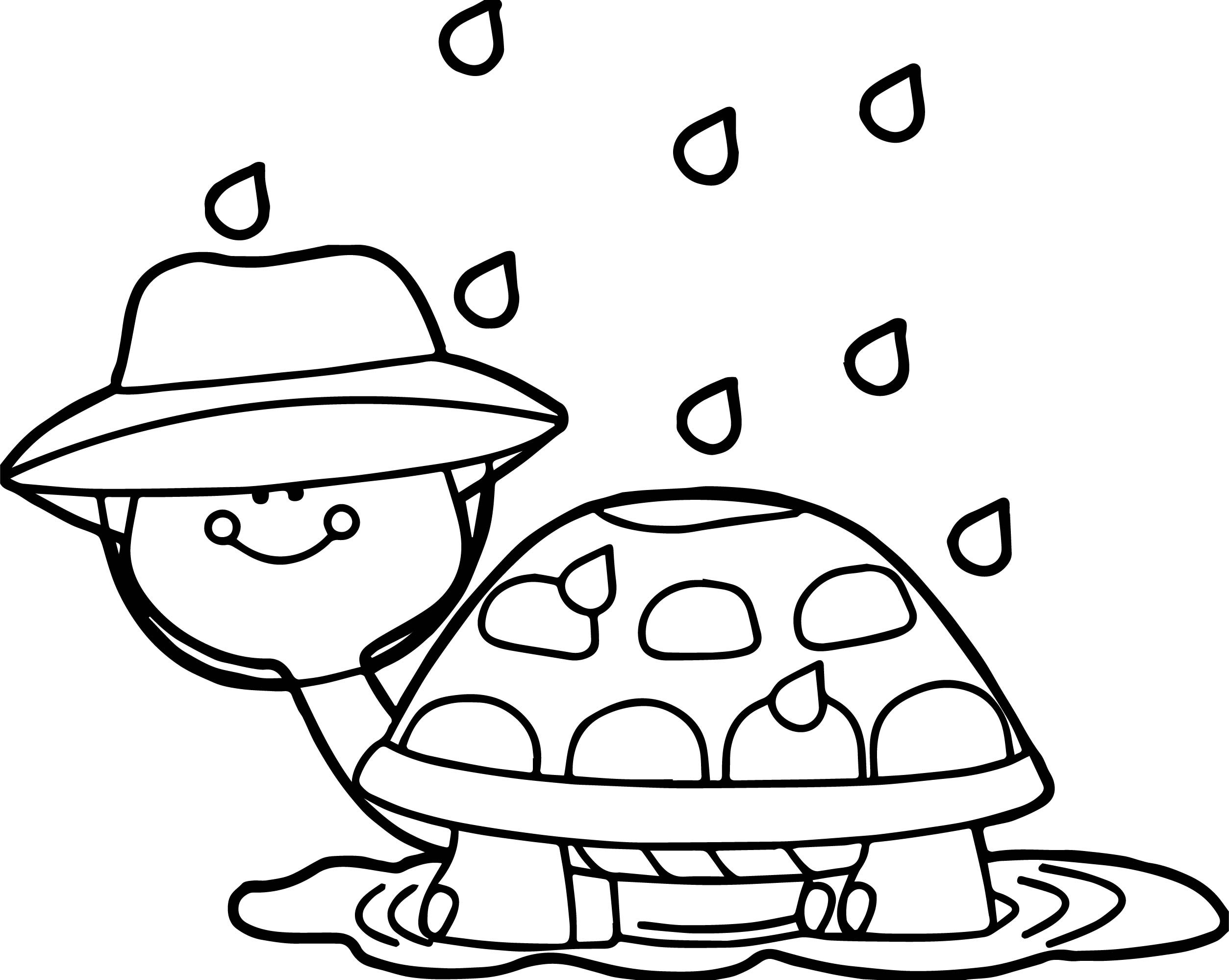 April Showers Coloring Pages
 April Shower Turtle Coloring Page