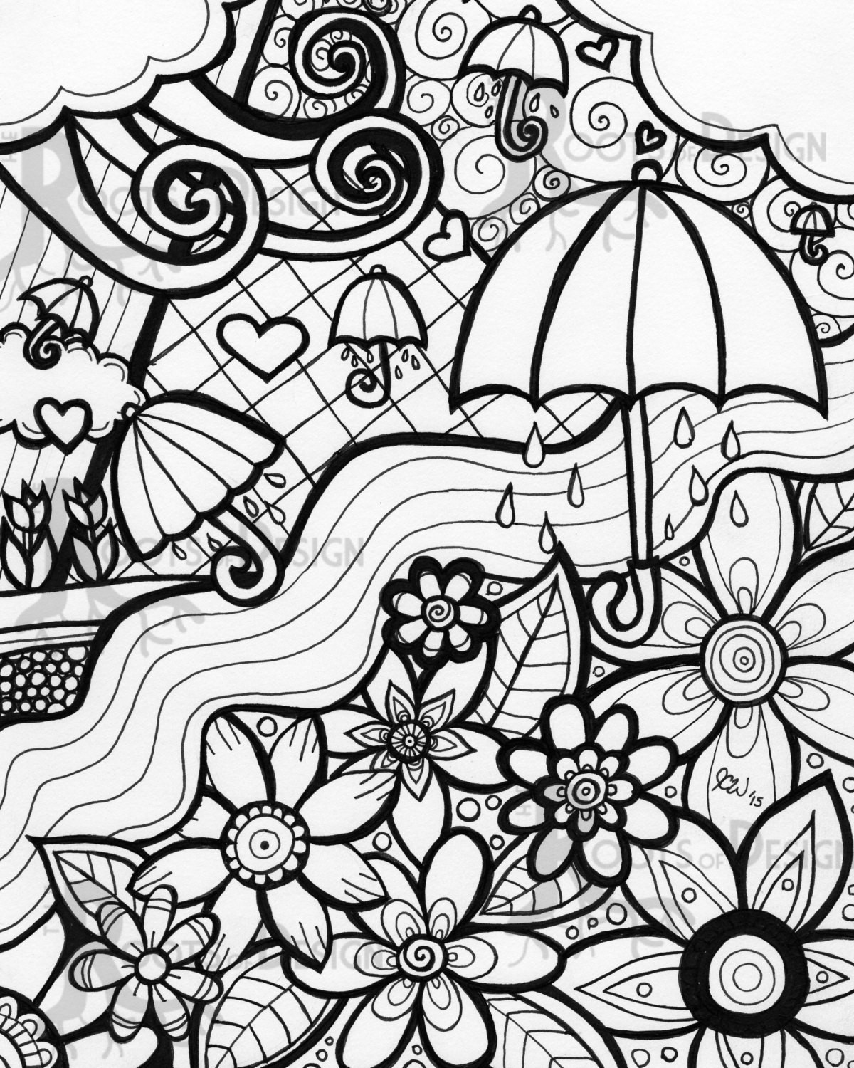 April Showers Coloring Pages
 INSTANT DOWNLOAD Coloring Page April Showers Bring by