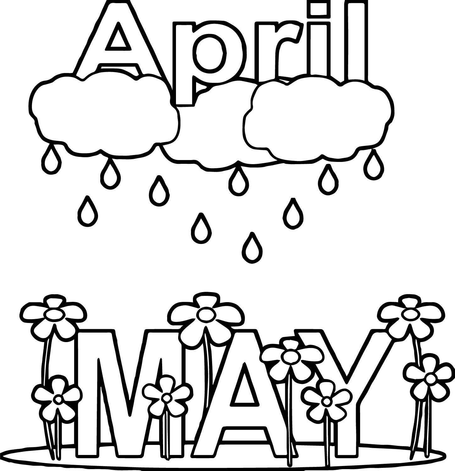April Showers Coloring Pages
 April Shower May Rain Flower Coloring Page