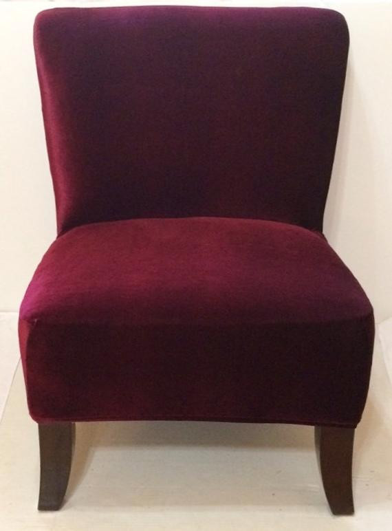 Best ideas about Armless Chair Slipcover
. Save or Pin Slipcover Cranberry Velvet Stretch Chair by Now.