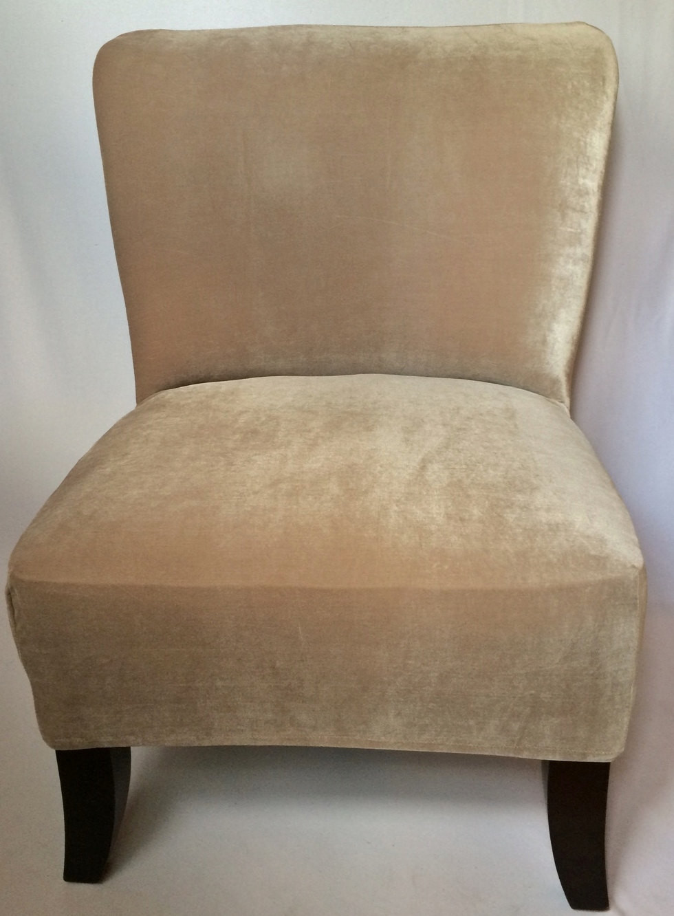 Best ideas about Armless Chair Slipcover
. Save or Pin Slipcover Beige Velvet Stretch Chair Cover for Armless Chair Now.