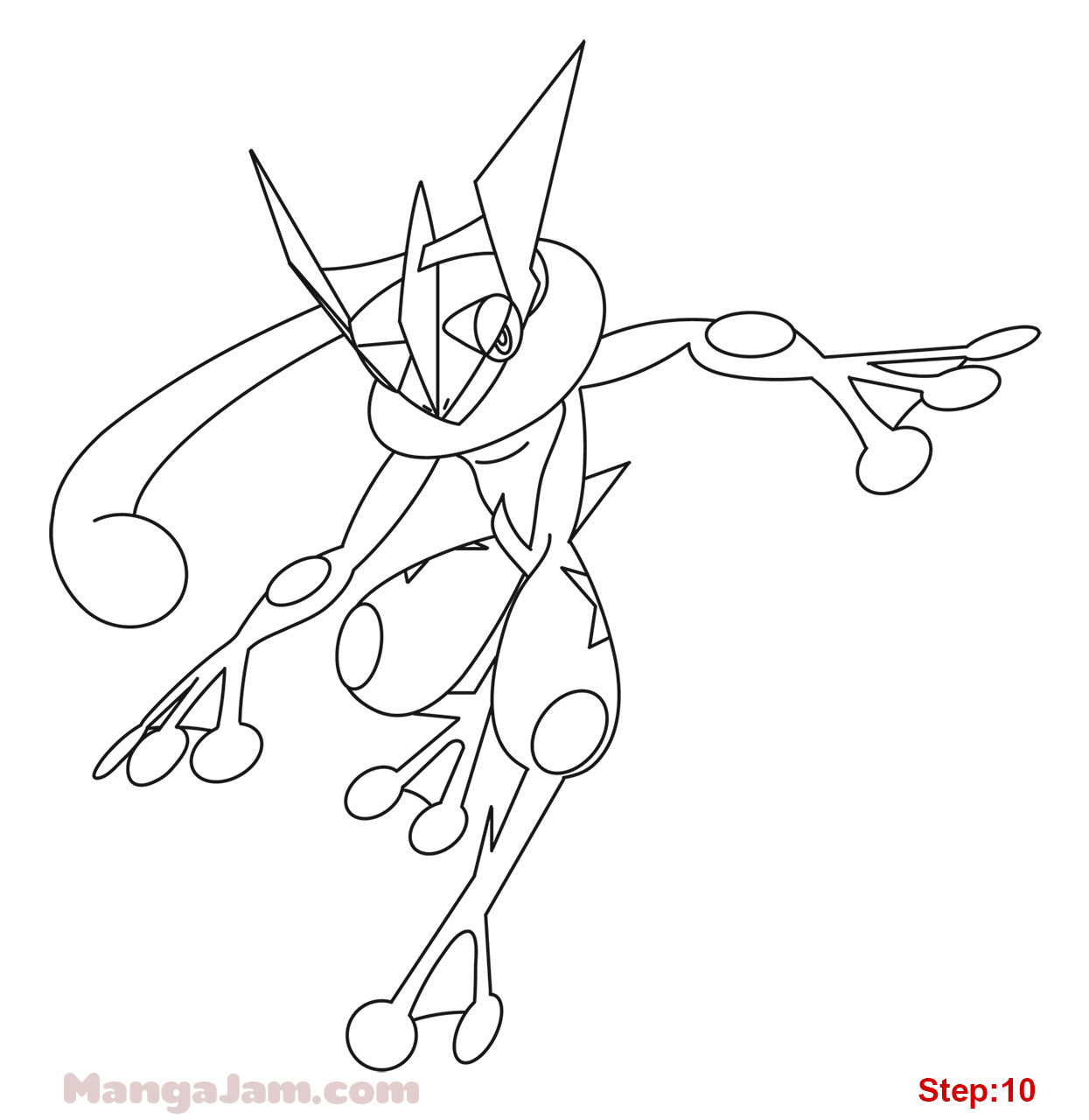 Ash Greninja Coloring Pages
 How to Draw Ash Greninja from Pokemon Mangajam