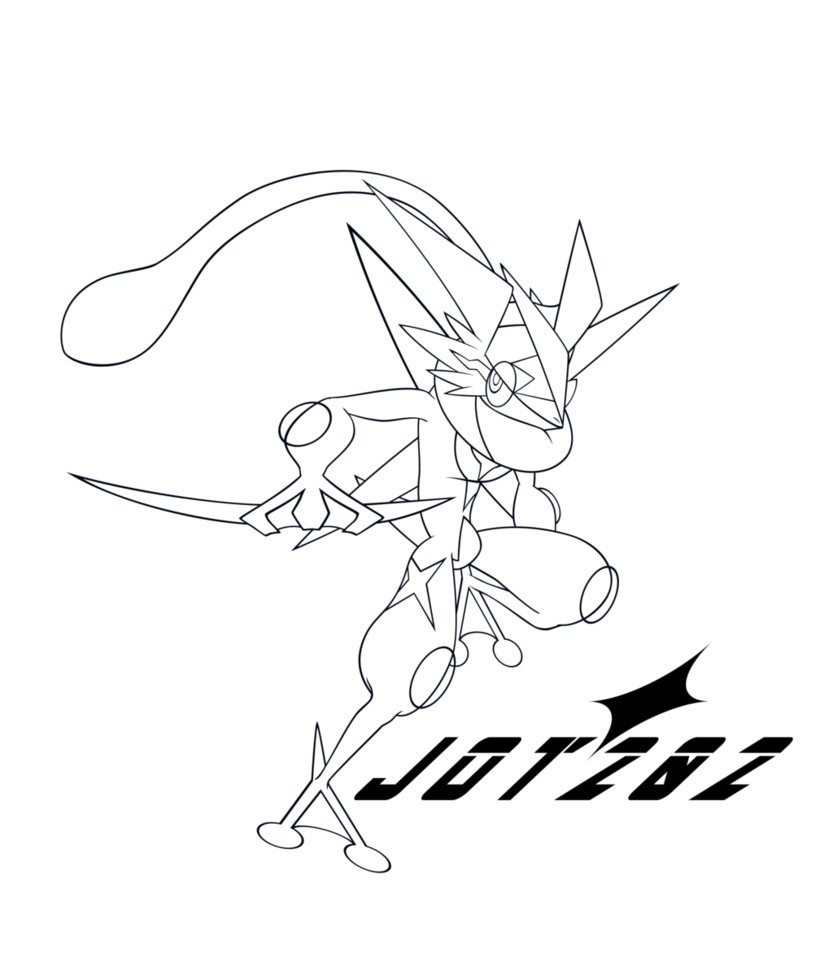 Ash Greninja Coloring Pages
 Ash Greninja 2016 lineart remix by jot202 on DeviantArt