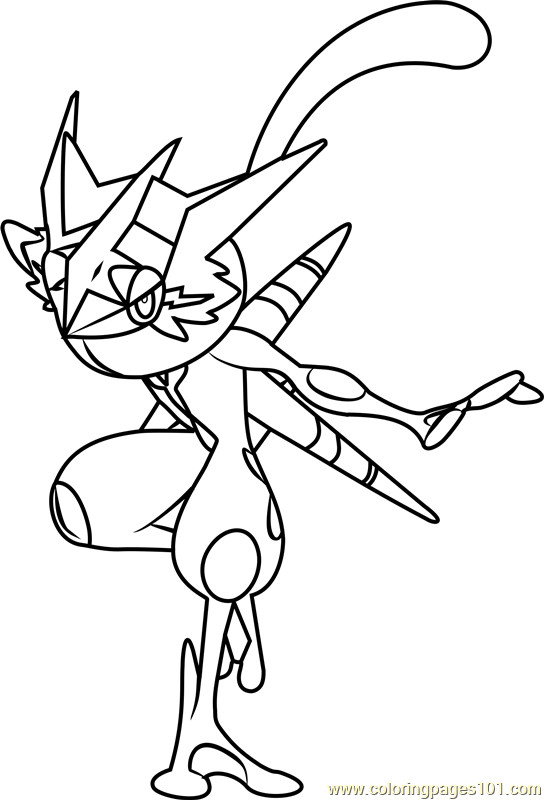 Ash Greninja Coloring Pages
 Ash Greninja Pokemon Sun and Moon Coloring Page Free