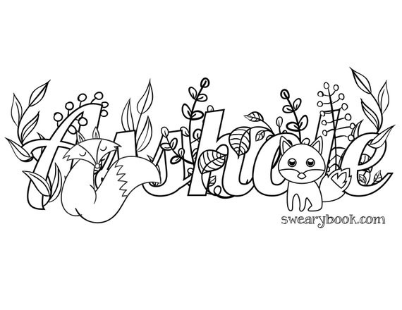 Asshole Coloring Book
 Asshole Swear Words Coloring Page from the Sweary