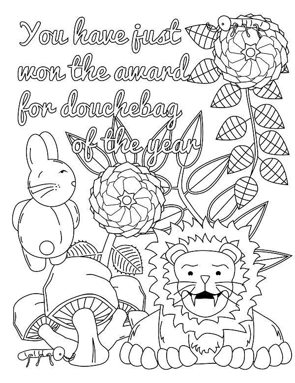 Asshole Coloring Book
 Screw you Asshole Adult Coloring page swear 14 FREE