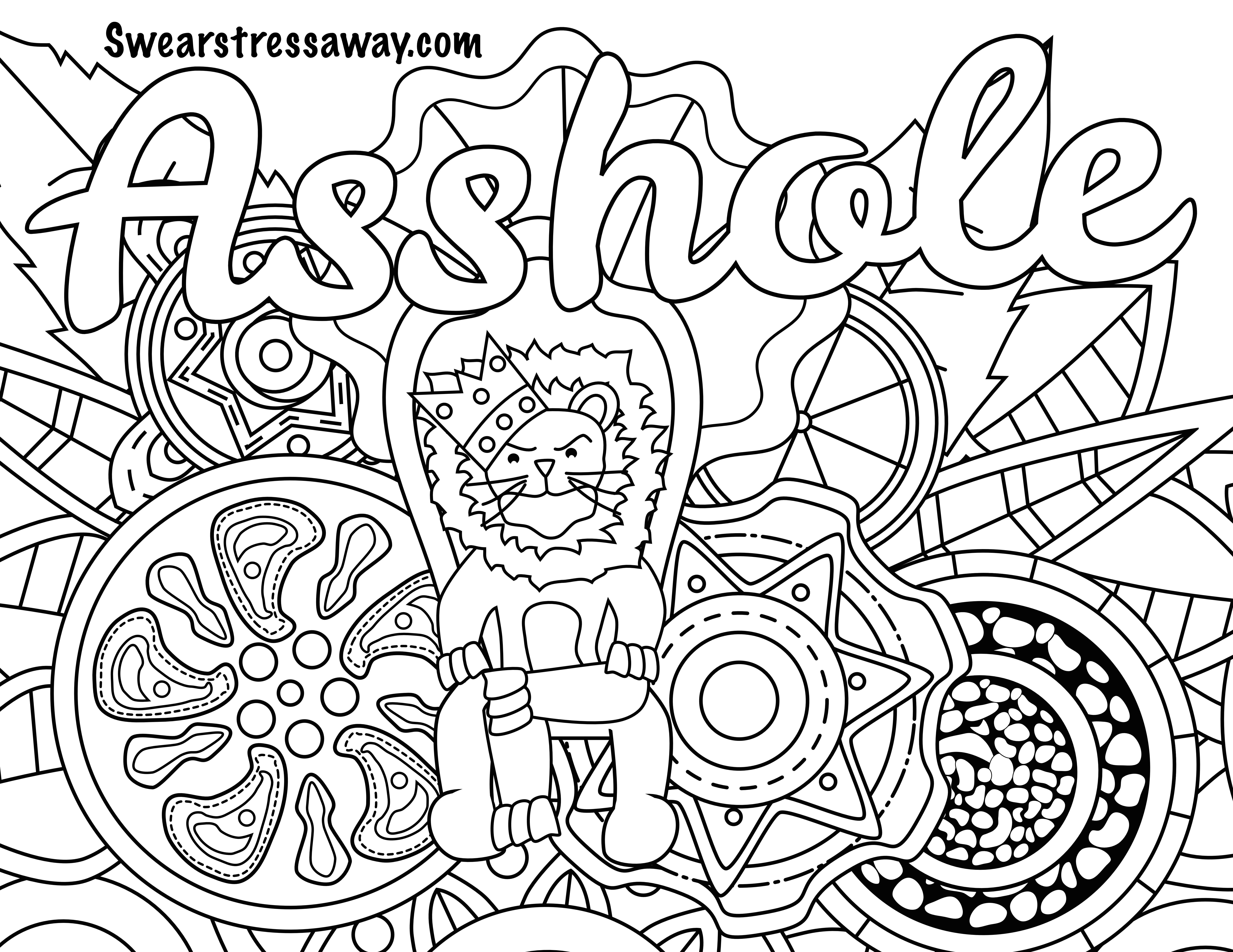 Asshole Coloring Book
 Asshole Swear Word Coloring Page Adult Coloring Page