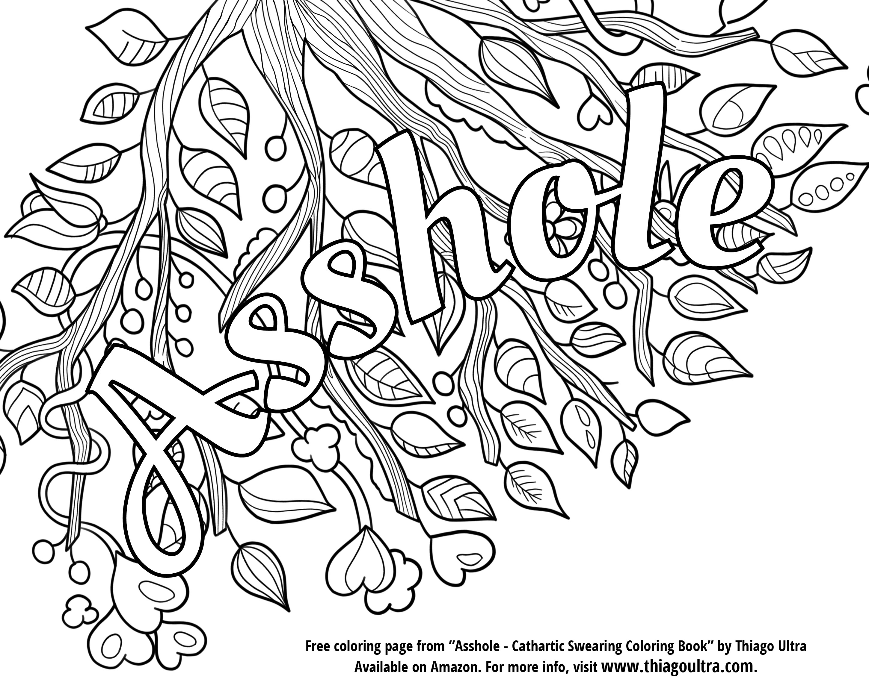 Asshole Coloring Book
 free printable coloring page Archives Thiago Ultra