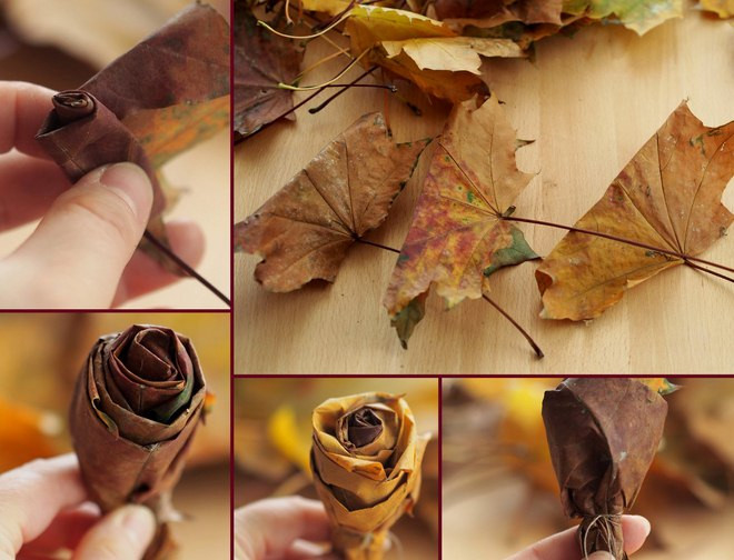 Autumn Crafts Adults
 Fall leaf crafts How to make rose bouquet from maple leaves