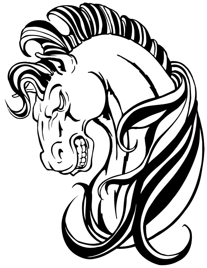 Awesome Coloring Pages
 Awesome Horse Mascot Coloring Page