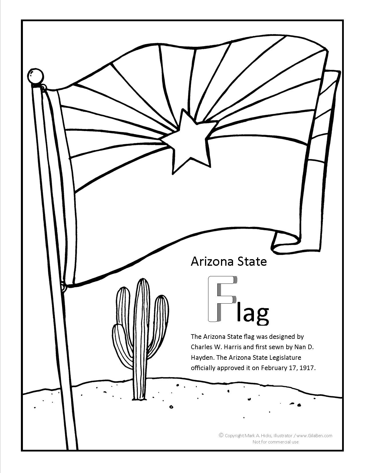 Az Coloring Pages
 Arizona Flag Coloring Page