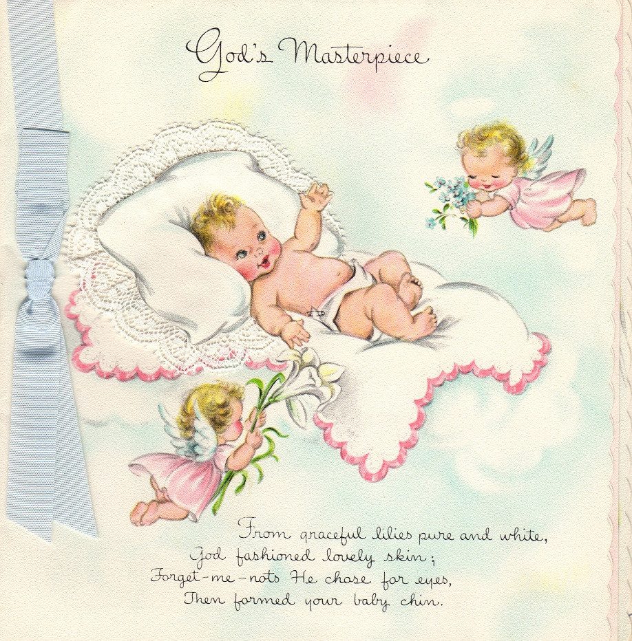 Baby Birthday Card
 New Baby Greeting Cards 1956