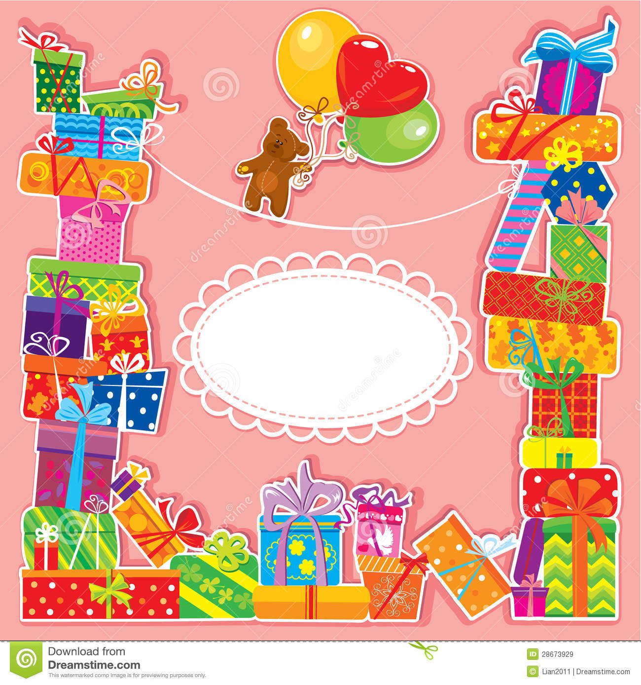 Baby Birthday Card
 Baby Birthday Card With Teddy Bear Stock Image Image