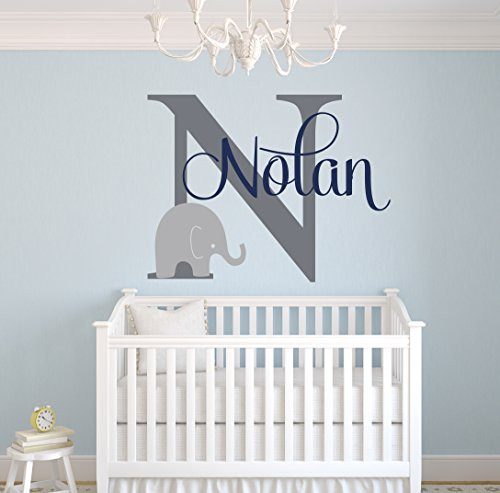 Best ideas about Baby Boy Wall Decor
. Save or Pin Custom Elephant Name Wall Decal for Boys Baby Boys Room Now.