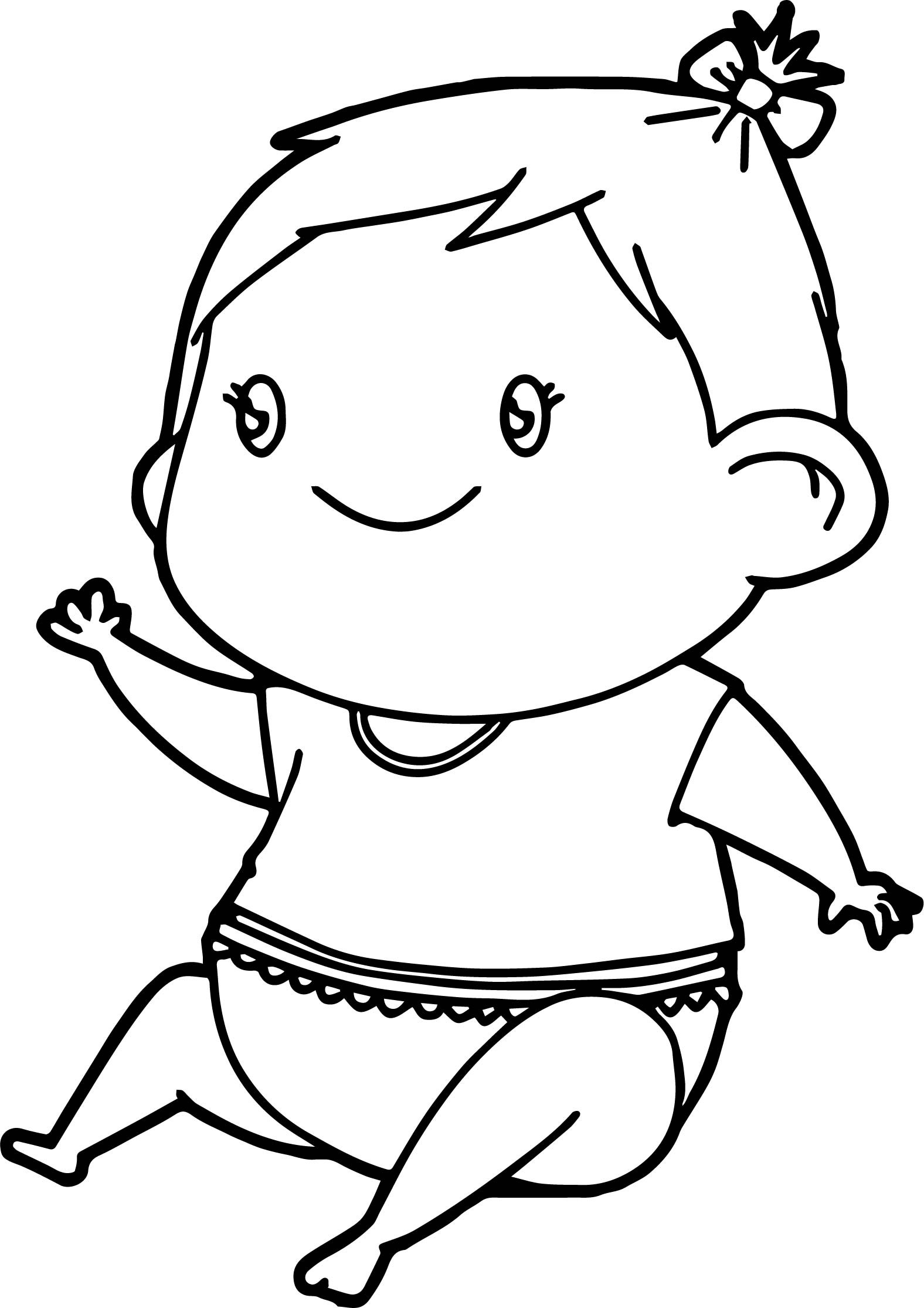 Baby Coloring Pages For Girls
 Baby Girl Coloring Page