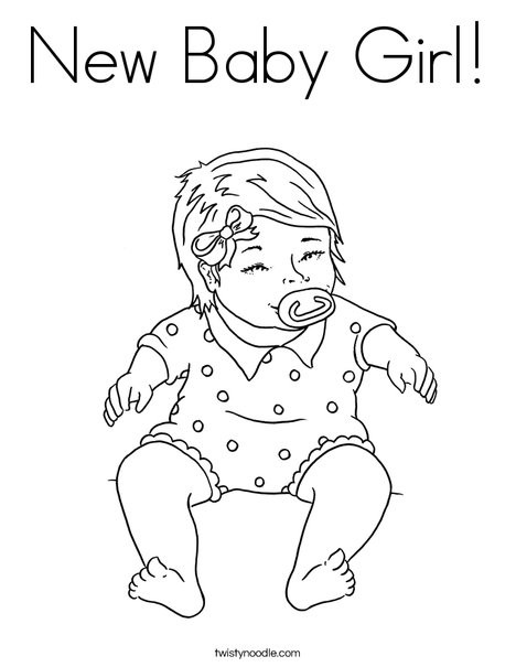 Baby Coloring Pages For Girls
 New Baby Girl Coloring Page Twisty Noodle