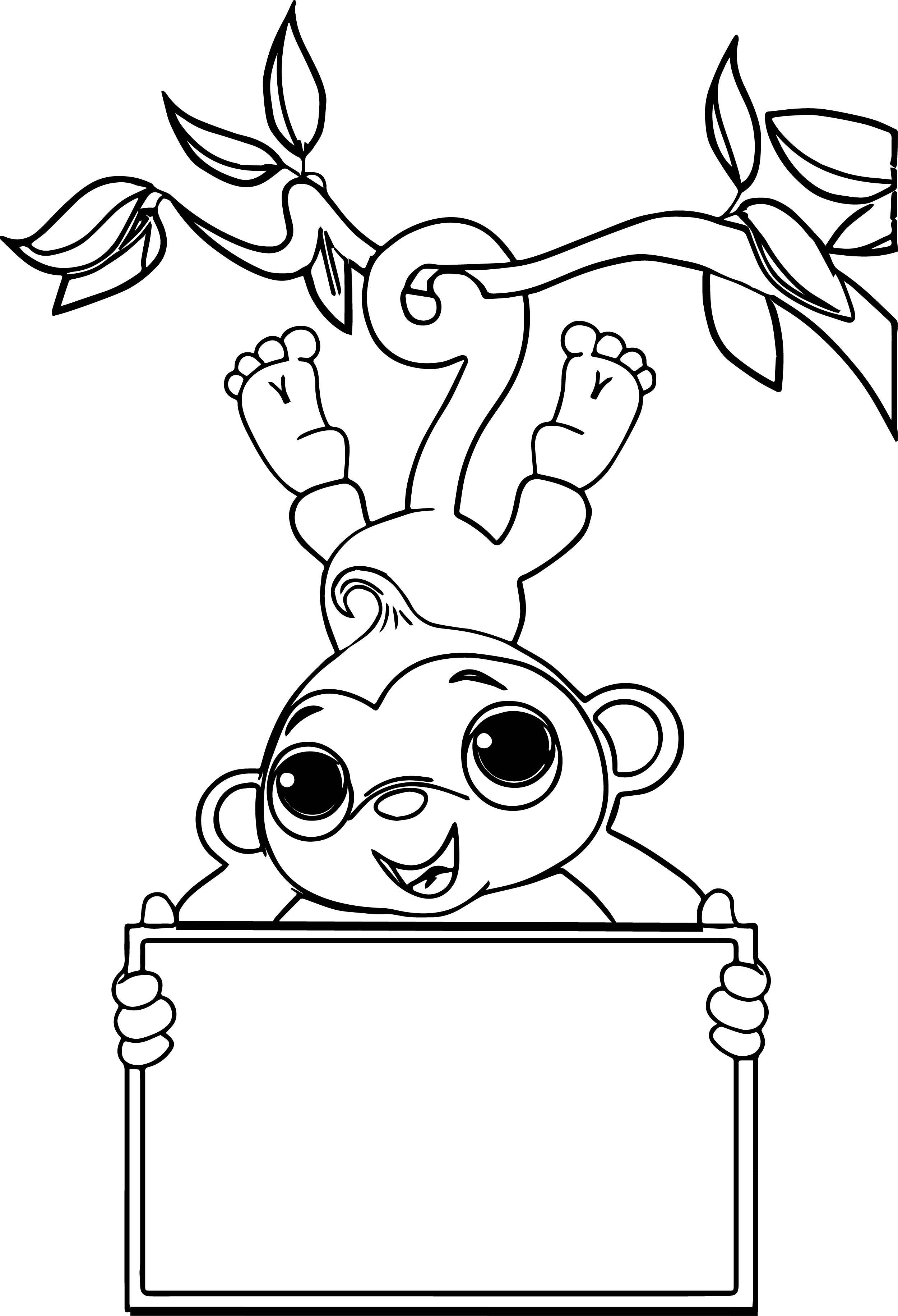 Baby Monkey Coloring Pages
 Cute Baby Monkey Coloring Pages