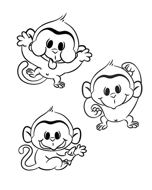 Baby Monkey Coloring Pages
 Cute Baby Monkey Coloring Pages Coloring Home