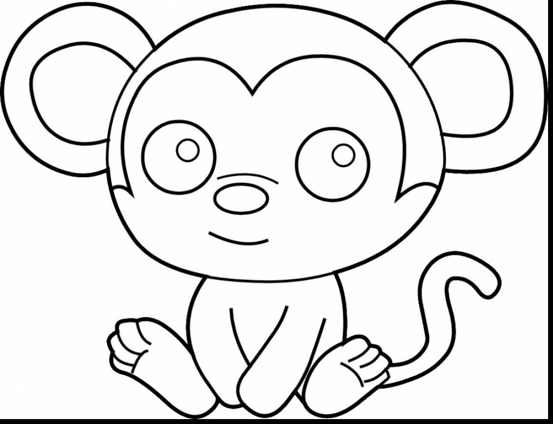 Baby Monkey Coloring Pages
 Baby Monkey Kawaii Coloring Pages coloringsuite