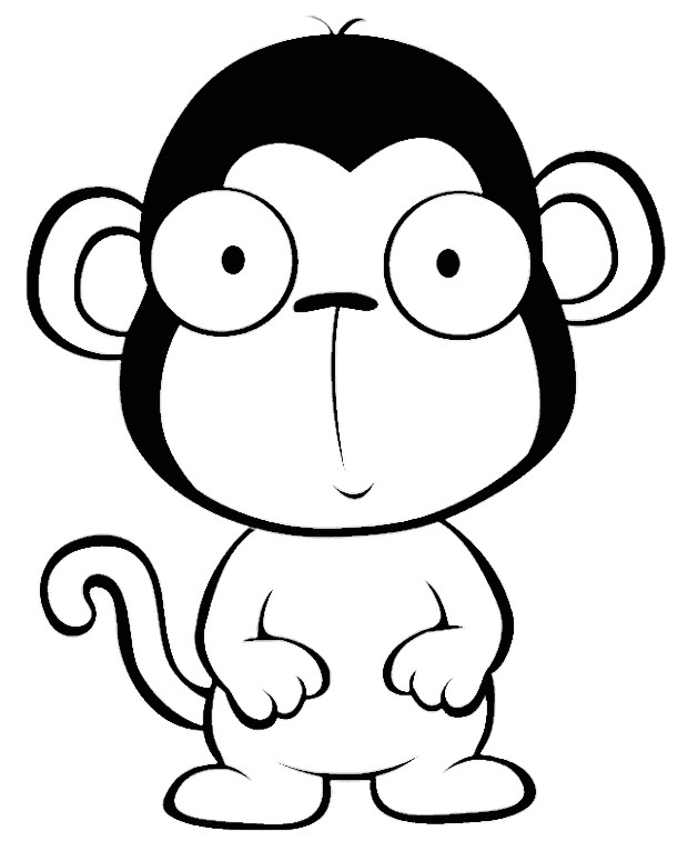 Baby Monkey Coloring Pages
 Baby Monkey Coloring Pages To Print AZ Coloring Pages