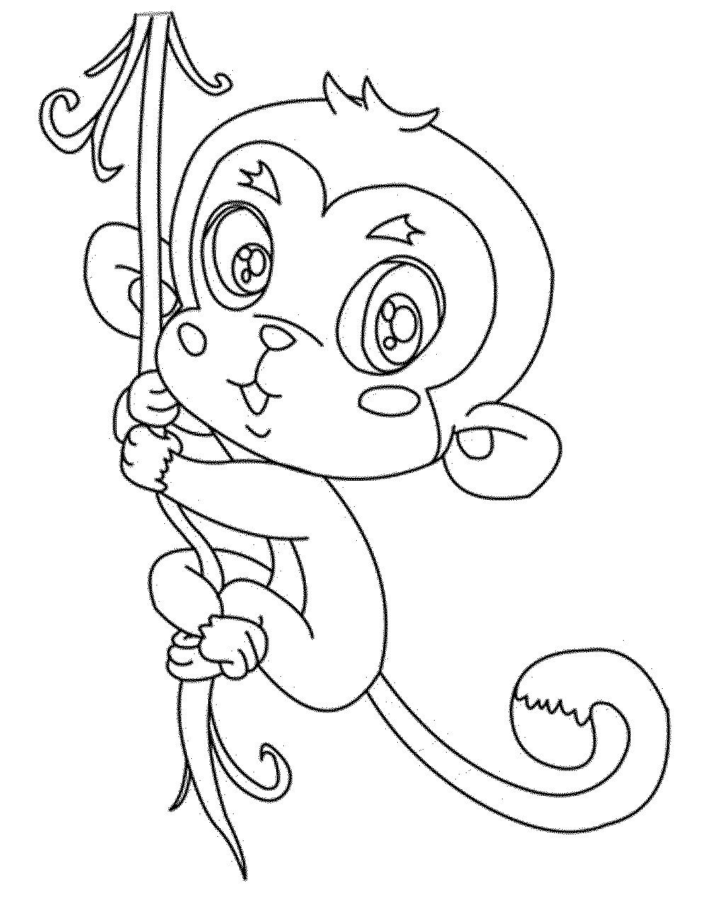 Baby Monkey Coloring Pages
 Baby Monkey Colouring Pages Sketch Coloring Page