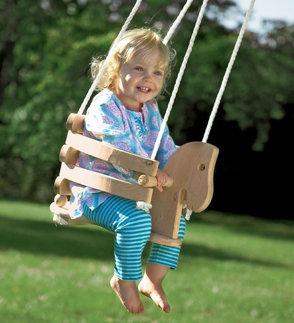 Best ideas about Baby Outdoor Swing
. Save or Pin Wooden Horse Swing Contemporary Kids Playsets And Now.