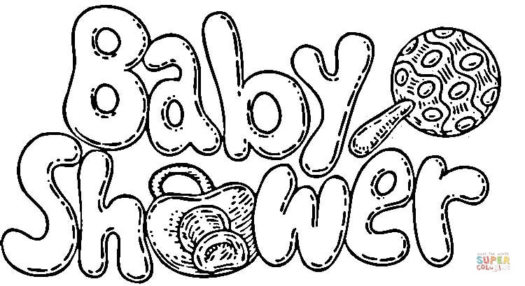 Baby Shower Coloring Book Pages
 Dibujo de Fiesta Baby Shower para colorear