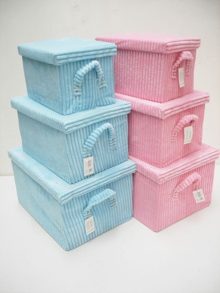 Best ideas about Baby Storage Basket
. Save or Pin BABY BLUE PINK RIBBED SOFT CLOTH HARD CARDBOARD KIDS Now.