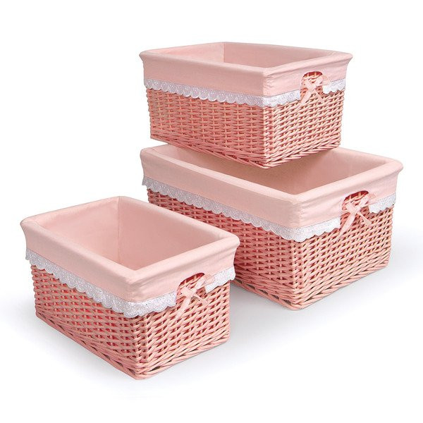 Best ideas about Baby Storage Basket
. Save or Pin Badger Basket Coral Nursery Baskets Set 3 Organize Baby Now.
