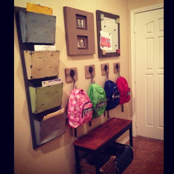 Best ideas about Backpack Storage Ideas For Home
. Save or Pin School wall for kids shoes backpacks papers magnet Now.