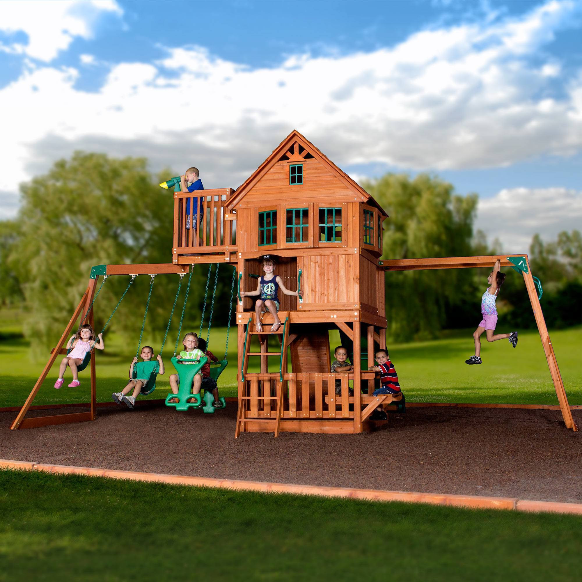 Best ideas about Backyard Discovery Skyfort Ii
. Save or Pin Skyfort II Wooden Swing Set Playsets Now.