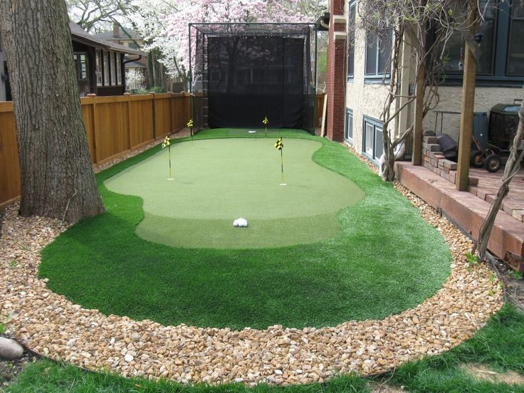 Best ideas about Backyard Putting Green
. Save or Pin Traditional Landscape Yard with Backyard Golf Cage Fence Now.