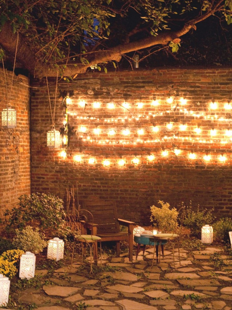 Best ideas about Backyard String Lights
. Save or Pin Outdoor Wall Decor ideas with wood plants and lights Now.