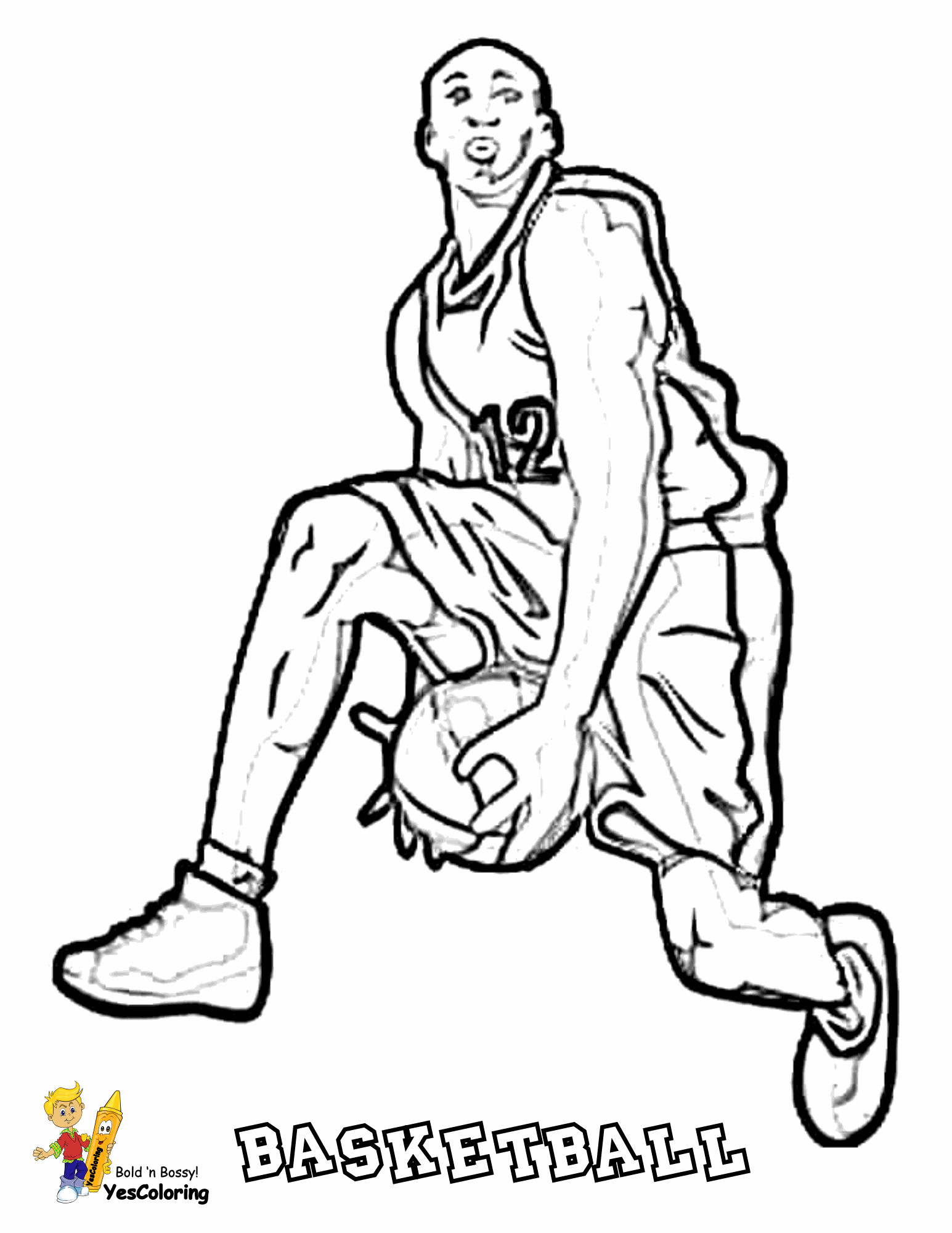 Baketball Coloring Sheets For Boys
 Big Boss Basketball Coloring