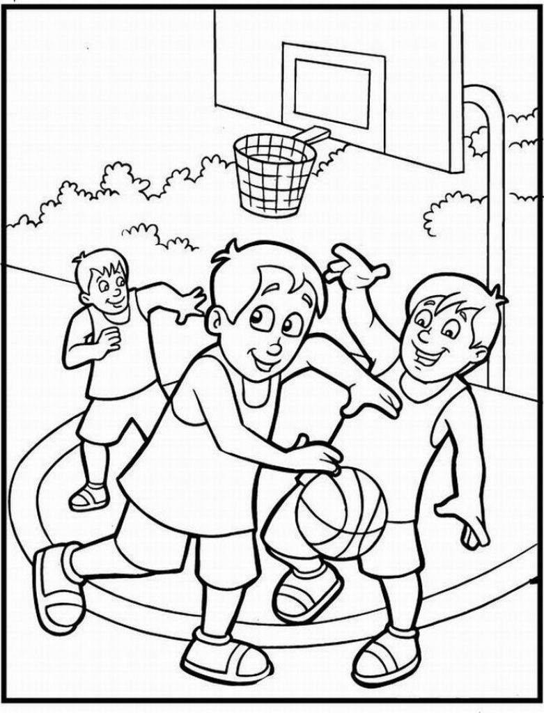 Baketball Coloring Sheets For Boys
 Free Printable Coloring Sheet Basketball Sport For Kids
