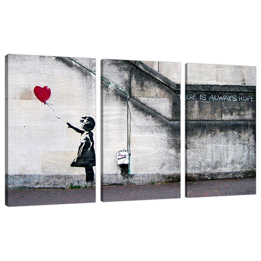 Best ideas about Banksy Wall Art . Save or Pin Set of 3 Banksy Canvas Wall Art Prints UK Red Now.