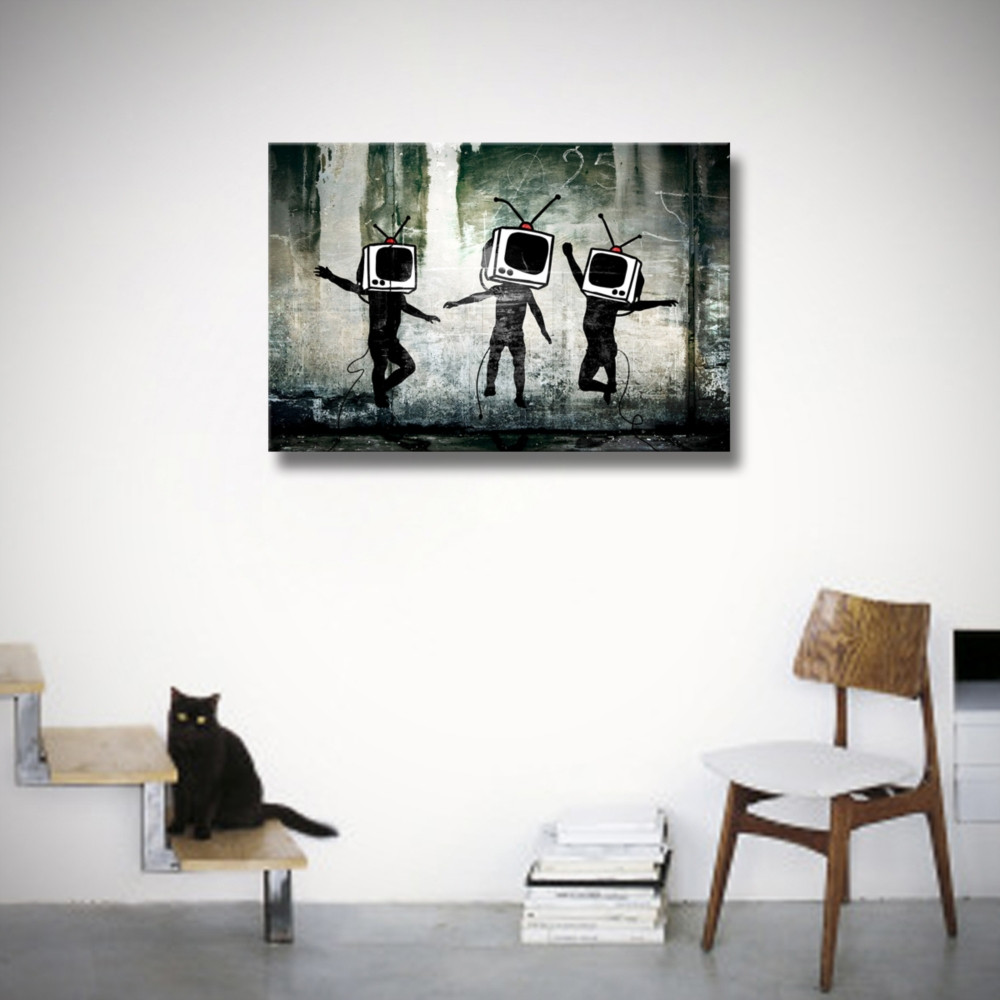 Best ideas about Banksy Wall Art . Save or Pin Banksy Dancing TV Landscape Wall Art Now.
