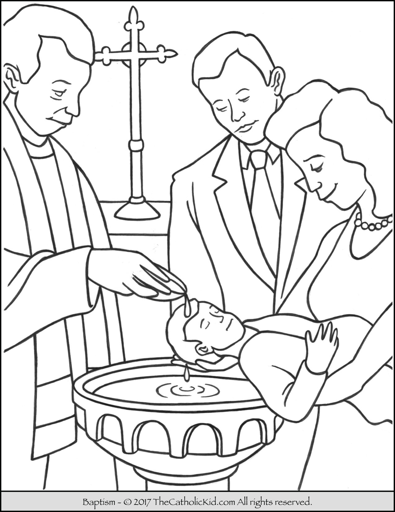 Baptism Coloring Pages For Kids
 Sacrament of Baptism Coloring Page TheCatholicKid