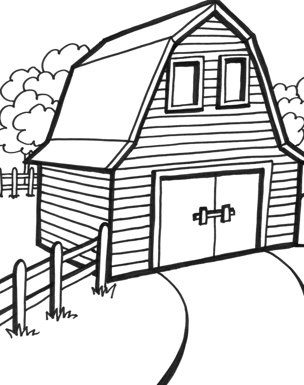 Barn Coloring Pages
 Big Red Barn Coloring Pages Barn Animals Colouring Pages