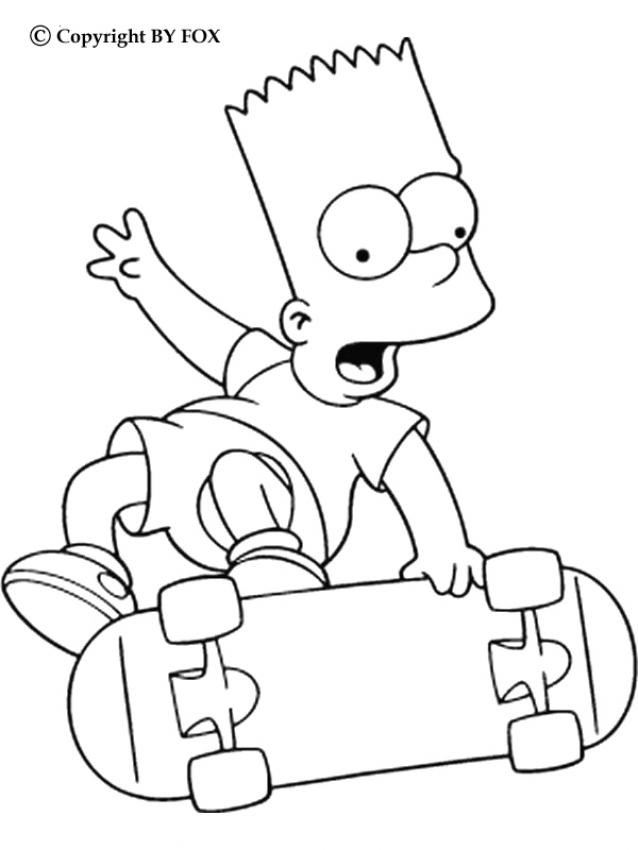 Bart Simpson Coloring Pages
 Bart skateboarding coloring pages Hellokids