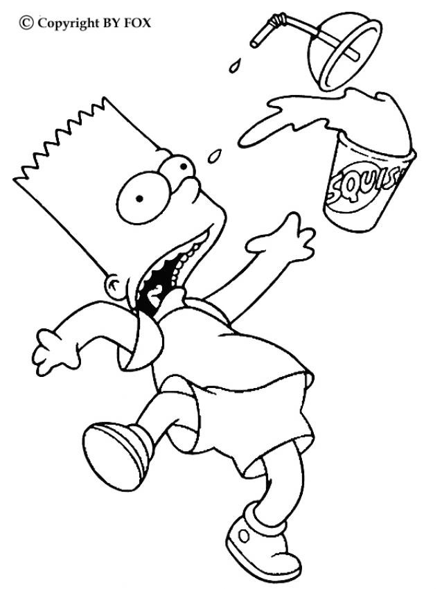 Bart Simpson Coloring Pages
 Bart and his drink coloring pages Hellokids
