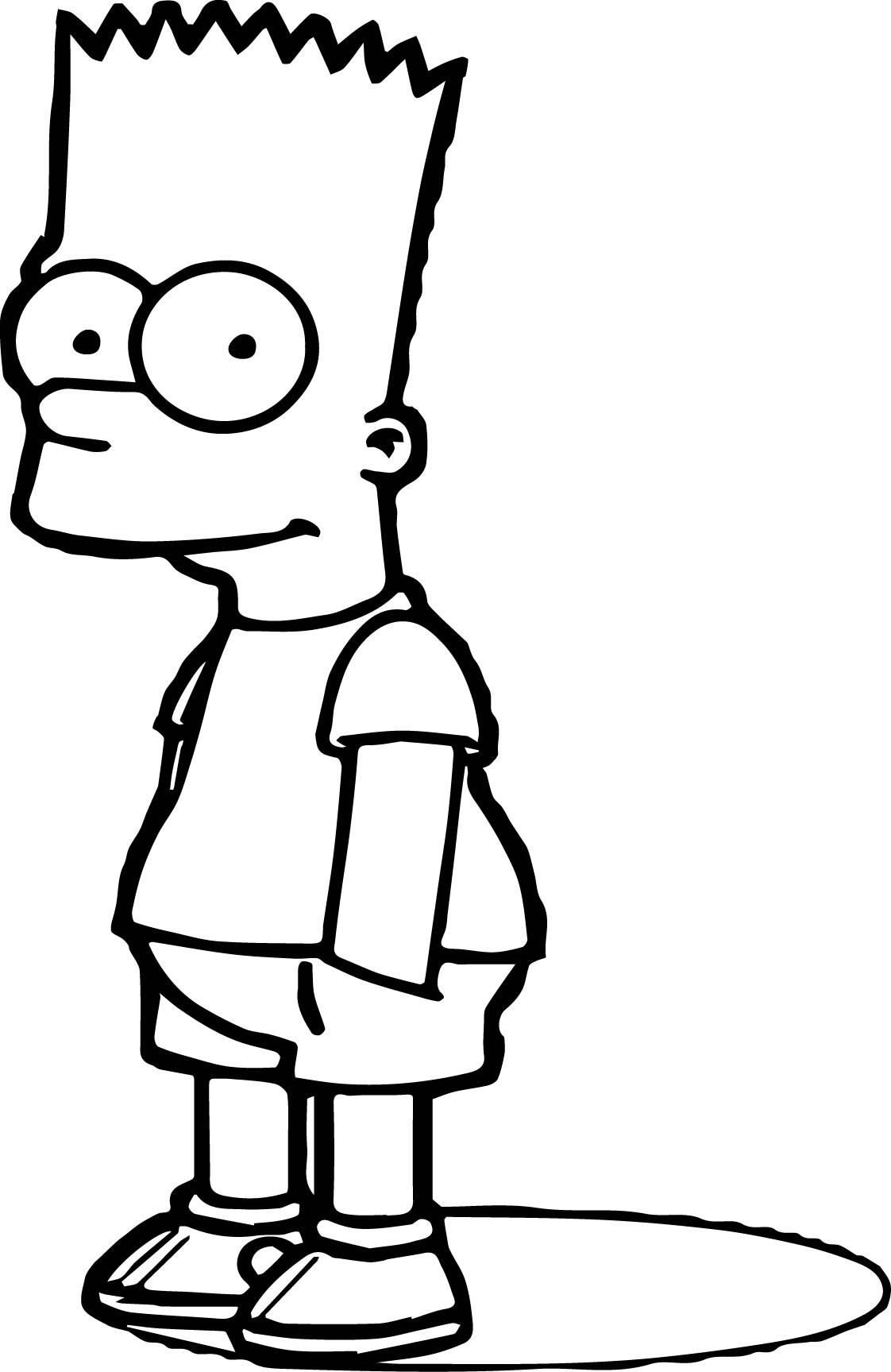 Bart Simpson Coloring Pages
 Bart Simpson Pose Coloring Page