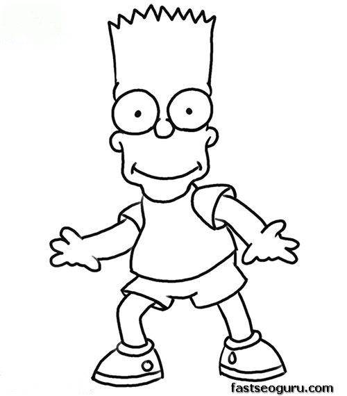 Bart Simpson Coloring Pages
 Printable Bart Simpson Coloring Page for kids Printable